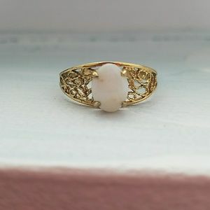 Opal gold ring, Russian vintage circa 1970s